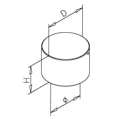 Edelstahl Rohr 38,1 mm Aufsteck Endkappe flach