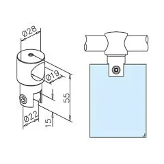 Chrom Design Rohrhalter offen fr Rohr  19 mm