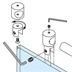 Chrom Design Rohrhalter offen fr Rohr  19 mm