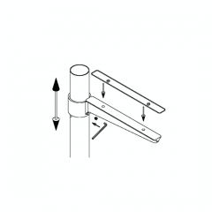 Messing Design Rohr 38,1 mm Glasbodentrger - 200 mm