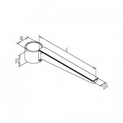 Messing Design Rohr 25,4 mm Glasbodenhalter - 300 mm