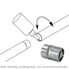 Messing matt Design Rohr 38.1mm - ganze Lnge 200 cm