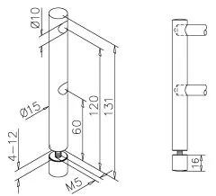 Messing Design MiniRail Endsttze 11851 fr Stab 10mm