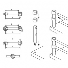 Messing Design MiniRail Adapter Mittelstck fr Stab 10mm