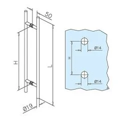 Anthrazit Design Trgriff 475303 - Griff 19mm - Grifflnge 50cm