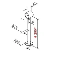 Anthrazit Design Fulauf- oder Rohrhalter Rohr 38,1 mm 20-2100
