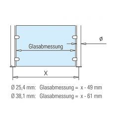 Hustenschutz Pfosten 20-112-38 links - Rohr  38.1 mm - Messing matt Optik