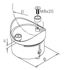 Messing Design  Rohradapter fr Rohr  76,2 mm