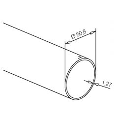 Chrom Design Rohr  50.8 mm - ganze Lnge 200 cm