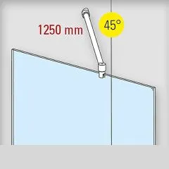 Edelstahl Design - 19mm - 1.250mm - Duschwand-Stabilisationsset 45