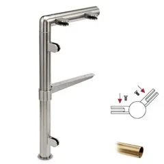 Hustenschutz Pfosten 20-131-38 45 - Rohr  38.1 mm - Messing matt Optik