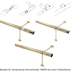 Chrom Design Fusslaufhalter Rohr 50,8 mm 20-0104