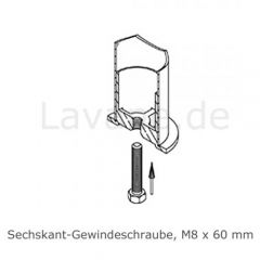 Hustenschutz Pfosten 20-150-25 rechts - Rohr  25.4 mm - Messing matt Optik