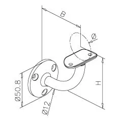 Chrom Design Rohr 38,1 mm Handlaufsttze Schraubmontage