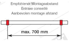 Chrom Design Handlauftrger glatt & Rohr Glasmontage