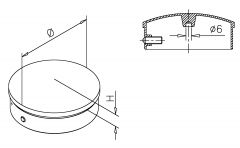 Chrom Design Rohr 101,6 mm Endkappe gewlbt