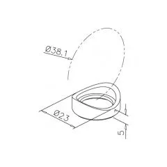 Anthrazit Design Adapterring Mini LED Rohr 38,1 mm