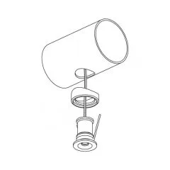Anthrazit Design Adapterring Mini LED Rohr 38,1 mm