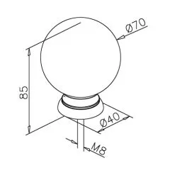 Chrom Design Universal Endkugel 70 mm