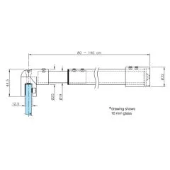 Chrom Design - Teleskop Duschwand-Stabilisationsset 90 bis 1.400 mm