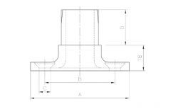 Edelstahl Vierkant Boden- und Wandflansch fr Rohr 40x40 mm