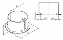 Chrom Design Rohr 101,6 mm Rohrbefestigungshlse