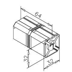 Edelstahl Rohrverbinder Vierkantrohr 35x35 mm - roh