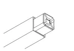 Edelstahl Rohrverbinder Vierkantrohr 35x35 mm - roh