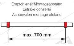 Handlaufsttze fr gerade Auflage - Schraubmontage