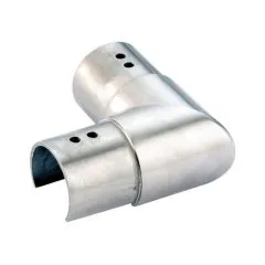 Edelstahl Rohrwinkel 90 fr Nutrohr  48,3 mm
