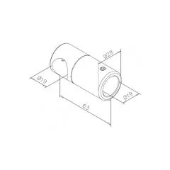 Edelstahl Design Rohrverbinder T fr Rohr 19,0 mm