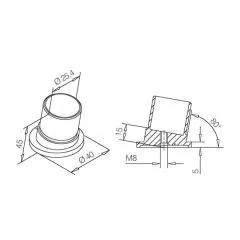 Chrom Design Rohrverbinder 80 fr Rohr 25,4 mm