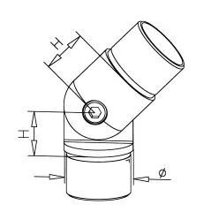 Chrom Design Rohrverbinder variabel fr Rohr 38,1 mm