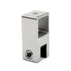 Edelstahl Design Vierkant 20x20 mm Glas-Rohrhalter offen