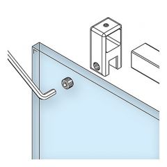Edelstahl Design Vierkant 20x20 mm Glas-Rohrhalter offen