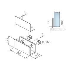 Glasplattentrger 201408 Edelstahl Design Glas 10-15 mm Wandmontage