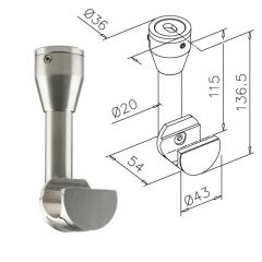Edelstahl Design Endkugel Rohr Durchmesser 25,4 mm