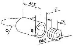 Chrom Design Abstandshalter flach fr Rohr 25,4 mm