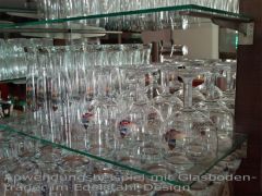 Chrom Design Glasplattenträger Länge 300 mm