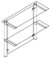 Chrom Design Glasplattentrger fr Rohr 38,1 mm - 200 mm