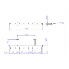 Wurstgehnge 20-7100-075 - Rohr  38.1 mm - Messing matt Design - 750 mm