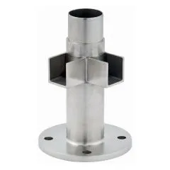 Edelstahl Bodenhalterung Eckstck Nutrohr  48,3 mm