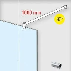 Edelstahl Design - 19mm - 1.000mm - Duschwand-Stabilisationsset 90