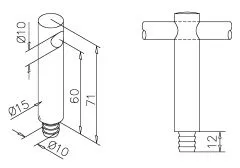 Chrom Design MiniRail Mittelsttze 11611 fr Stab 10mm