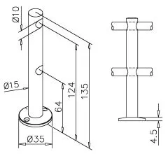 Chrom Design MiniRail Mittelsttze 11561 fr Stab 10mm