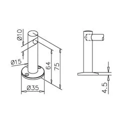 Chrom Design MiniRail Endsttze 11501 fr Stab 10mm