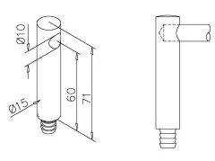 Chrom Design MiniRail Endsttze 11601 fr Stab 10mm