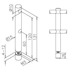 Chrom Design MiniRail Mittelsttze 11861 fr Stab 10mm