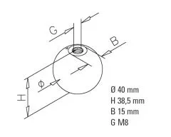 Edelstahl matt Zierkugel Durchmesser 40 mm