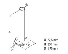 Innenrohr mit Flansch fr Rohr 25,4 mm Edelstahl